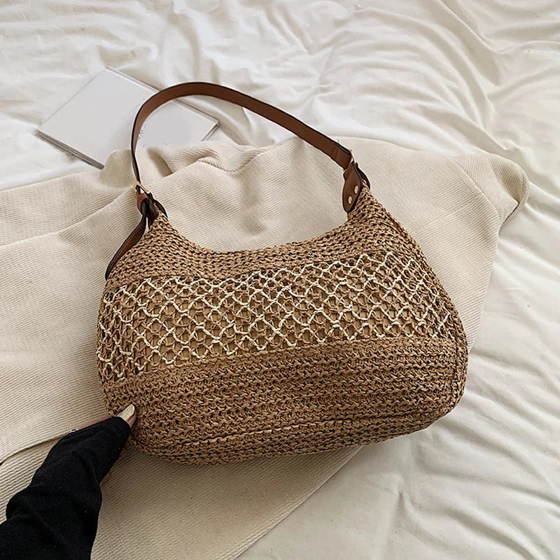 Luxury Woven Straw Beach Tote