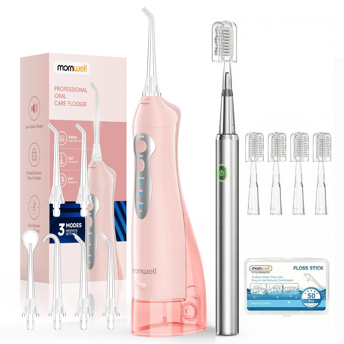 Portable Water Flosser and Electric Toothbrush Set – Deep Clean Oral Care Kit