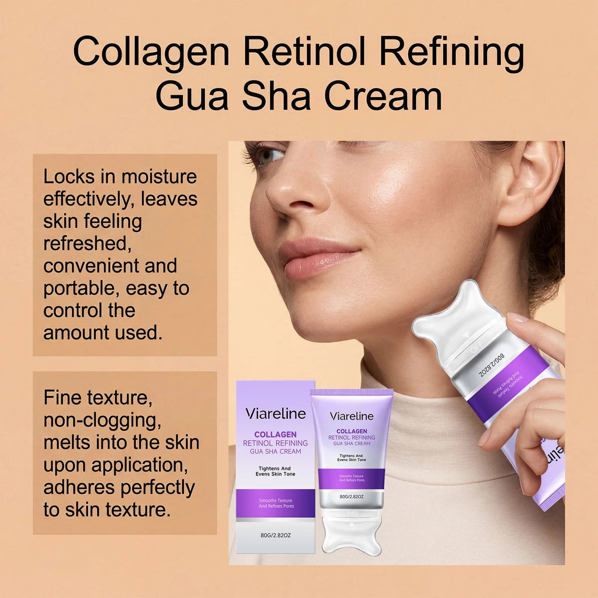 Collagen Retinol Gua Sha Lifting Cream for Facial Contouring & Skin Tightening