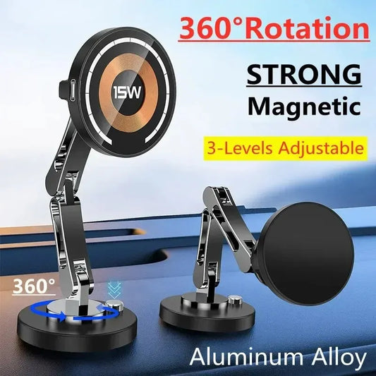 15W Magnetic Car Wireless Charger Mount for iPhone 15 14 13 12 Series