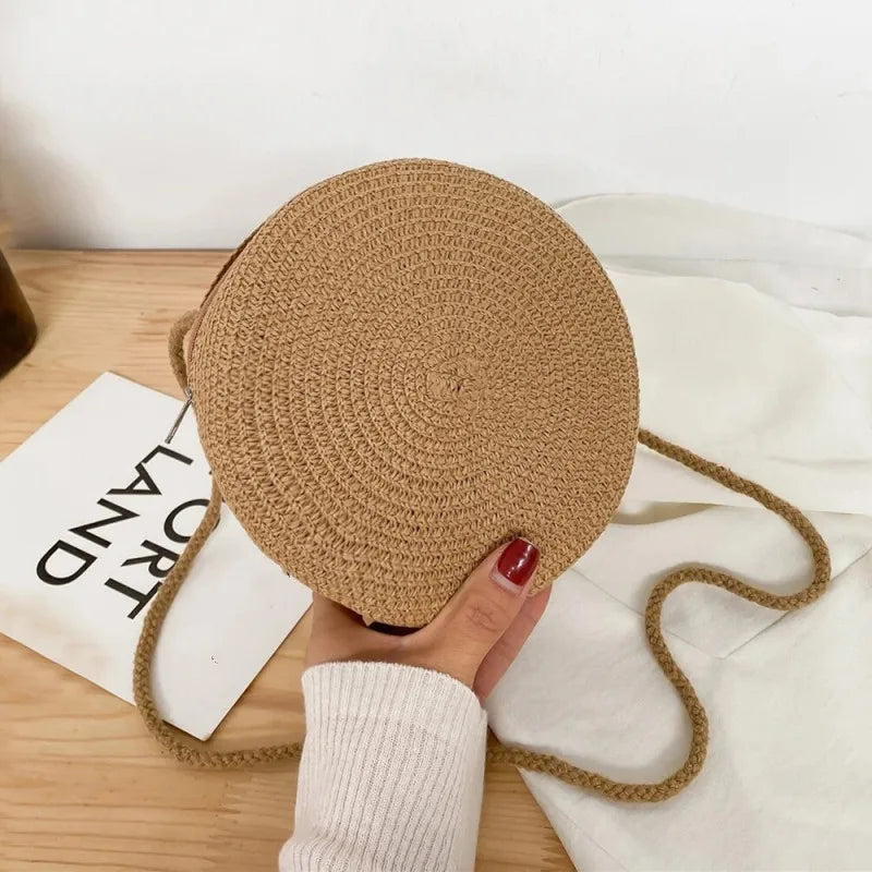 Luxury Round Straw Crossbody
