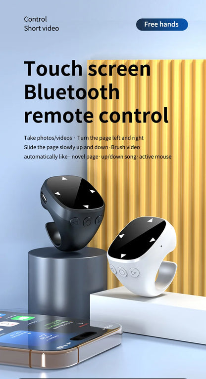 Smart Bluetooth Fingertip Ring Remote Control - TikTok Scroller & Camera Shutter