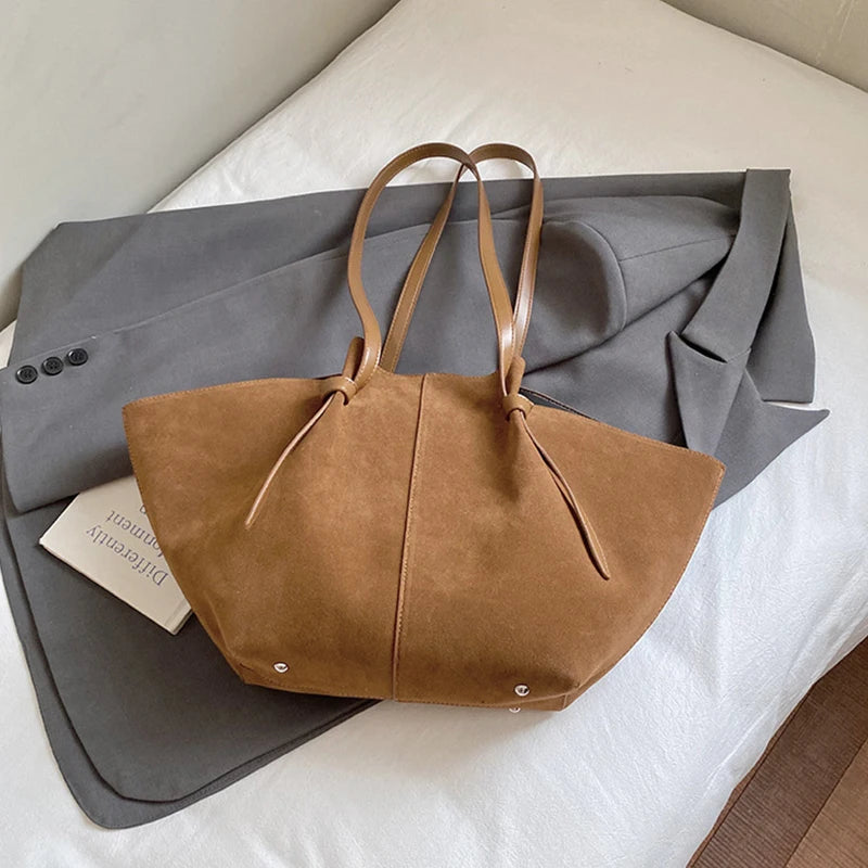 Luxury Retro Suede Shoulder Tote