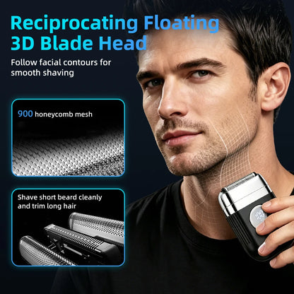 Portable Electric Foil Shaver - Waterproof Wet & Dry Beard Trimmer for Men