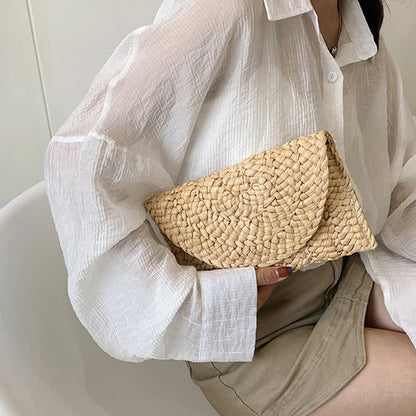 Luxury Woven Straw Clutch