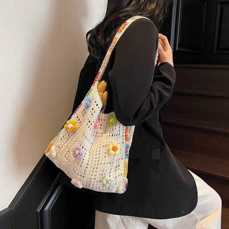 Luxury Boho Crochet Tote Bag