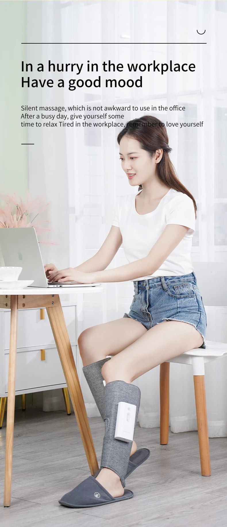 Cordless Air Compression Leg Massager for Calf & Thigh Muscle Pain Relief