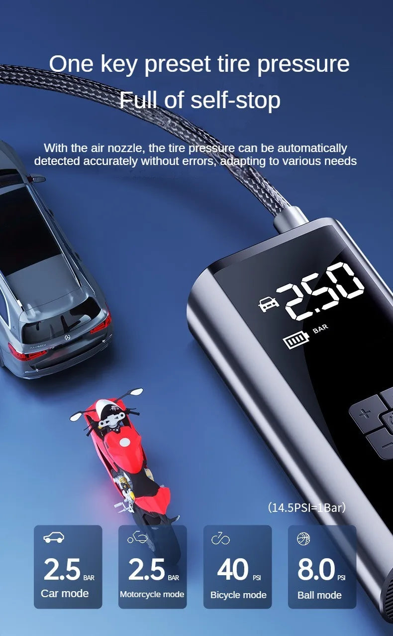 150PSI Portable Tire Inflator & Air Pump