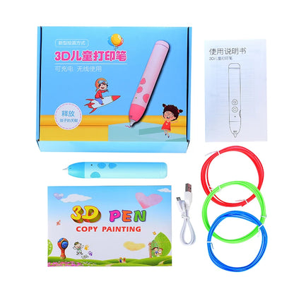 Kid's Safe Low Temperature 3D Printing Drawing Pen for Creative Arts & Crafts