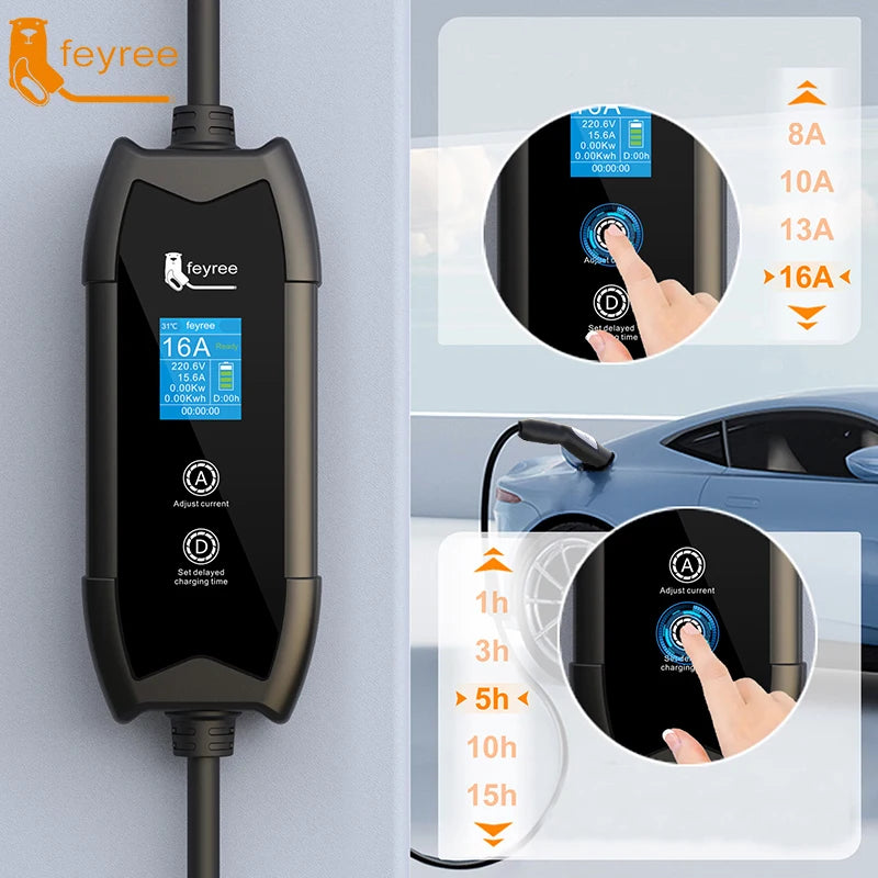 Portable NACS EV Charger for Tesla - 3.5kW Adjustable Level 2 Charging
