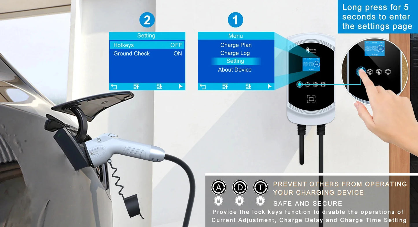 50A 12KW Type 1 EV Charging Station - Fast Home Electric Vehicle Charger