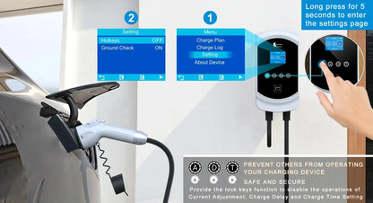 50A 12KW Type 1 EV Charging Station - Fast Home Electric Vehicle Charger