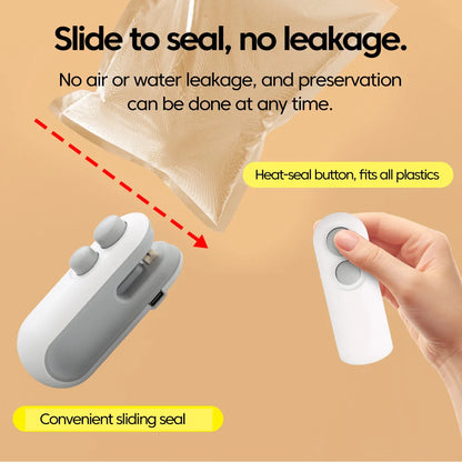 2-in-1 Mini Portable Heat Bag Sealer for Food Preservation & Storage