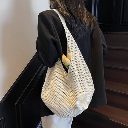 Luxury Bohemian Hollow Straw Tote
