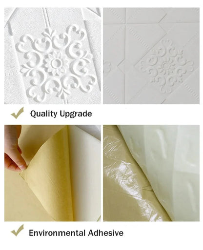 3D Foam Wall Panels Self-Adhesive Waterproof Wallpaper