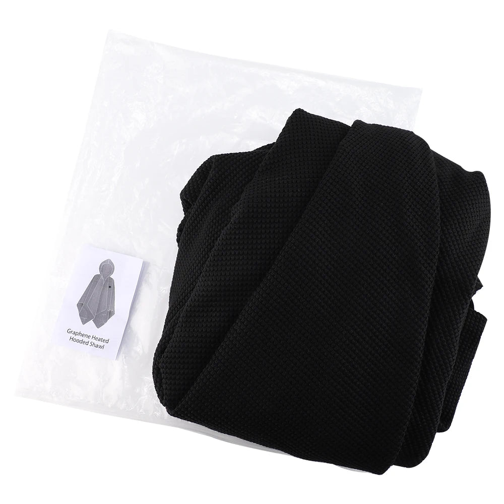 Graphene Heated Hooded Wearable Shawl Blanket with 3 Adjustable Temperature Settings