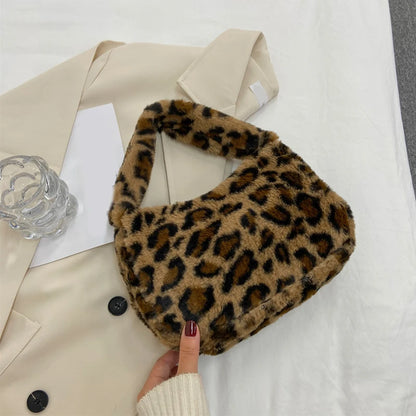 Luxury Plush Leopard Handbag