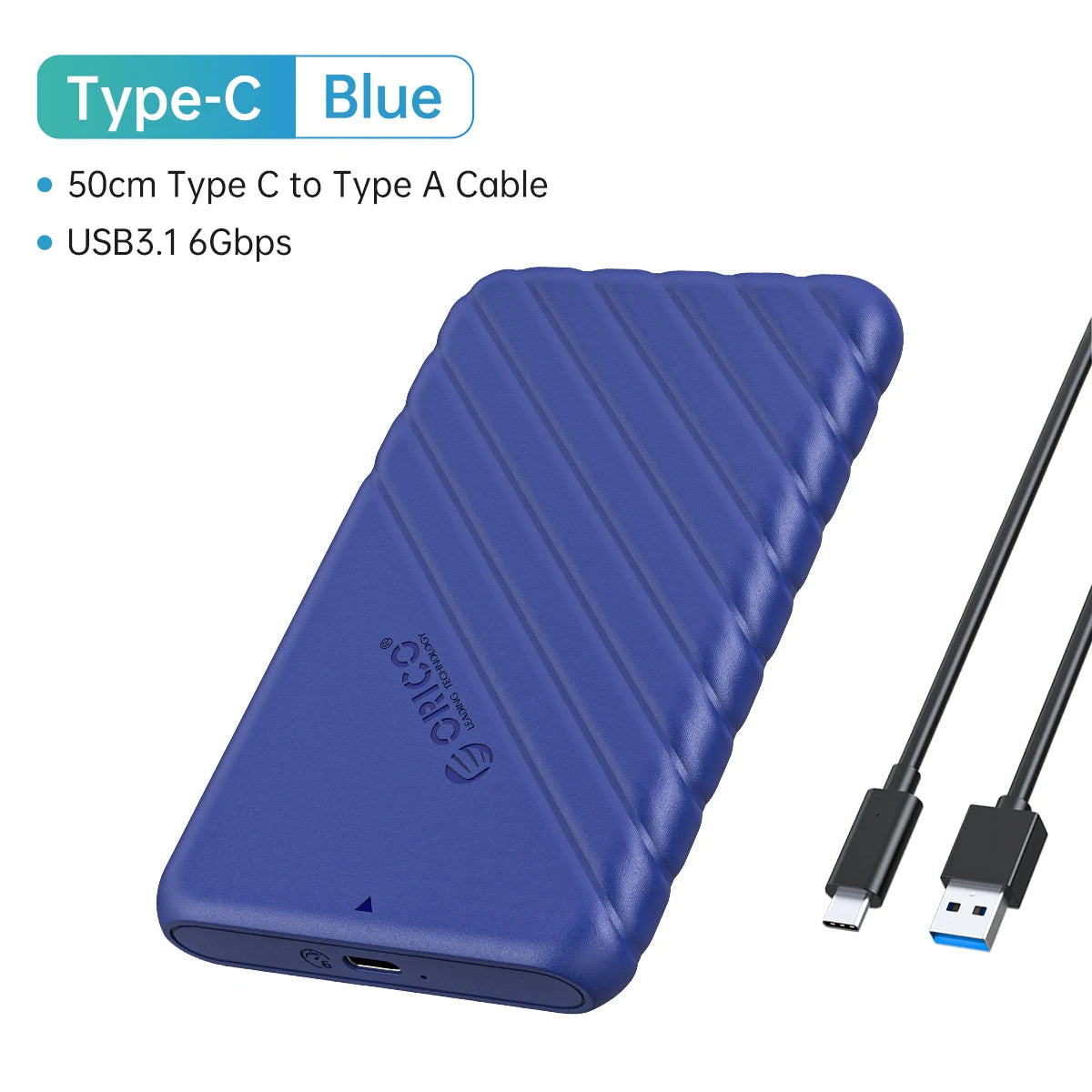 2.5" SATA HDD SSD External Hard Drive Enclosure - USB 3.0/Type-C Adapter - 46