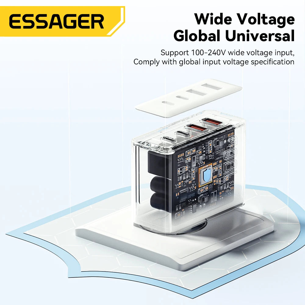 100W 4-Port USB-C Desktop Fast Charger for Laptops, iPhone, & Android - 6