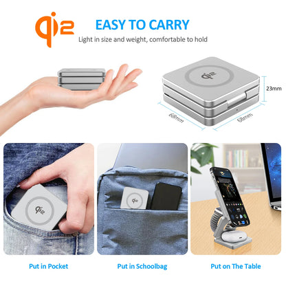3-in-1 Magnetic Wireless Charging Station for iPhone, Apple Watch & AirPods