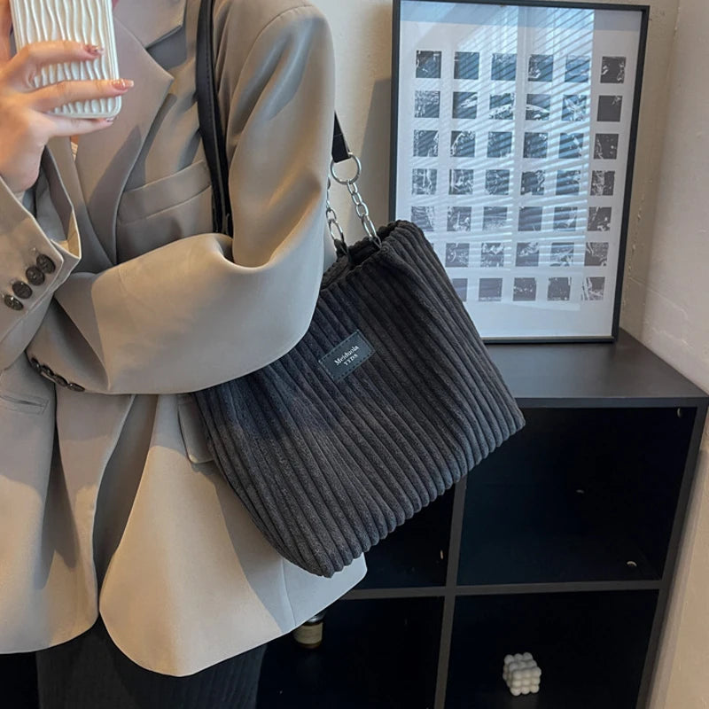 Luxury Casual Corduroy Tote