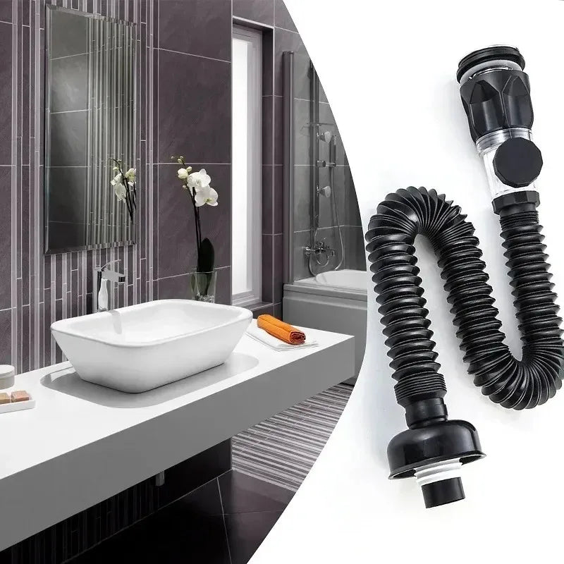 Universal Flexible Sink Drain Pipe - Anti-Odor P-Trap Kit - 14