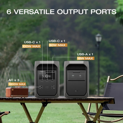 EcoFlow DELTA 3 1000Wh Portable Power Station - Fast Charging Solar Generator
