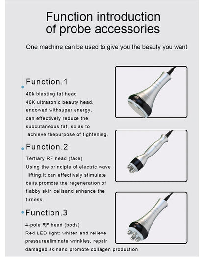 40K Ultrasonic Cavitation RF Body Shaping & Facial Skin Tightening Slimming Machine