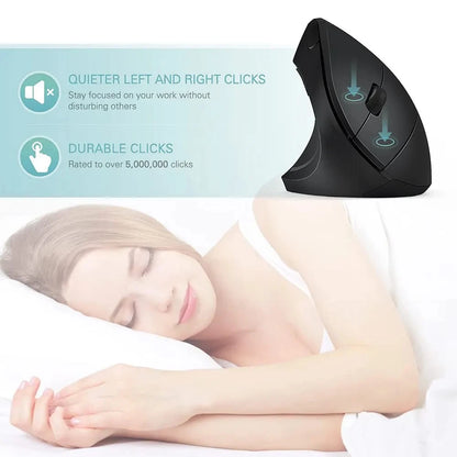 Wireless Ergonomic Vertical Mouse - 2.4GHz Optical Mouse with 3 Adjustable DPI