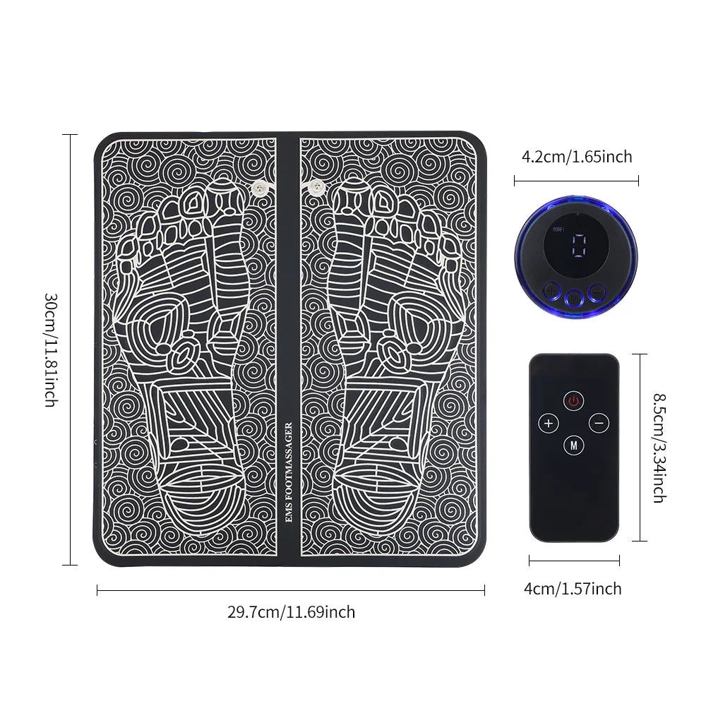 EMS Electric Foot Massager Pad - Pain Relief & Muscle Stimulator - 6