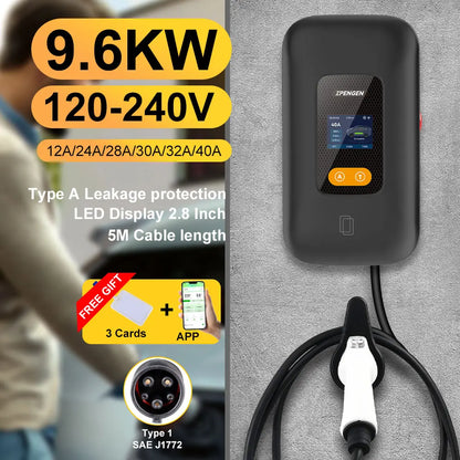 Type 1 EV Charging Station Wallbox – 7.6kW to 12kW Fast Home Charger