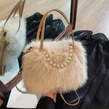 Luxury Plush Pearl Handbag