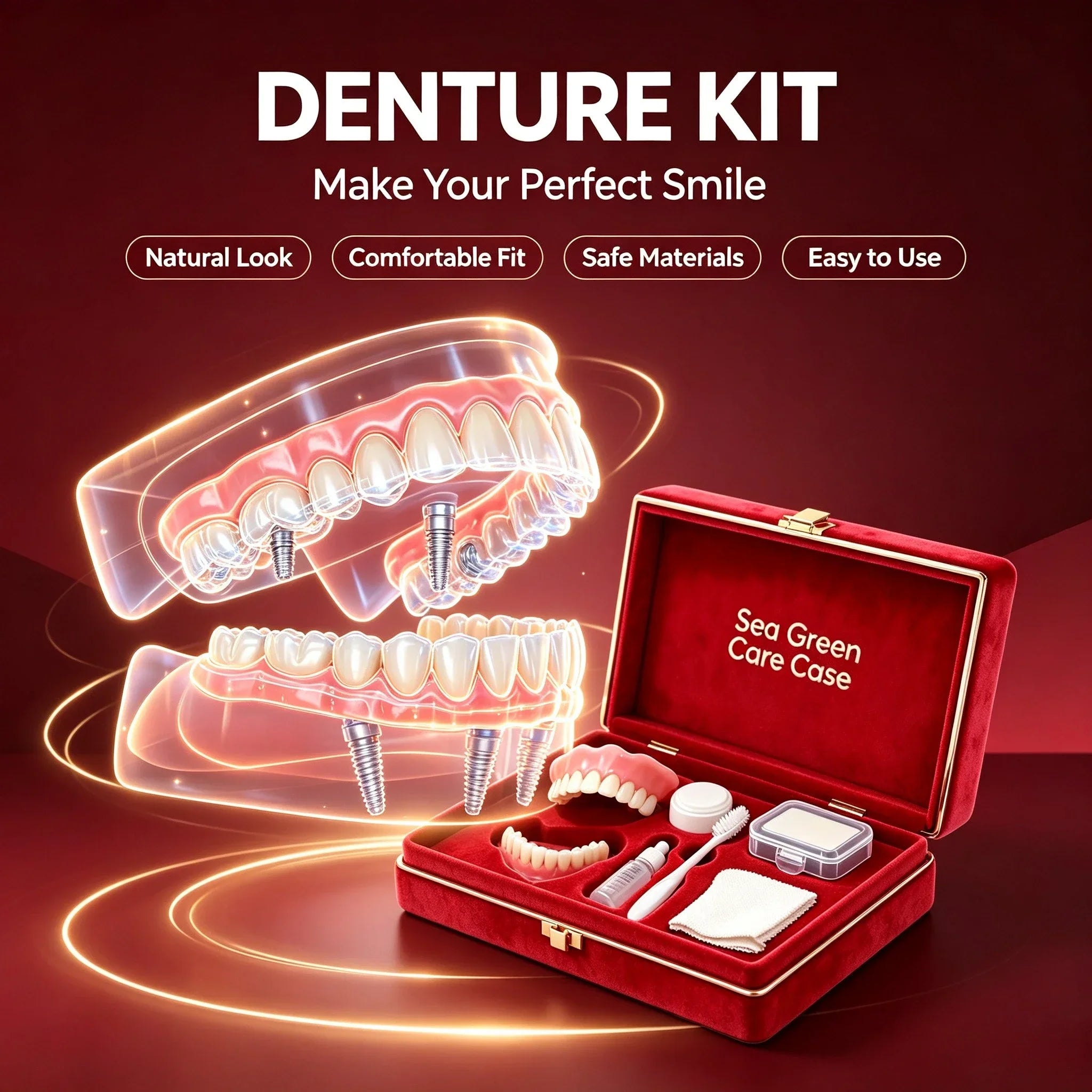 Premium Silicone Denture Set for Comfortable Aesthetic Smile Replacement - 9