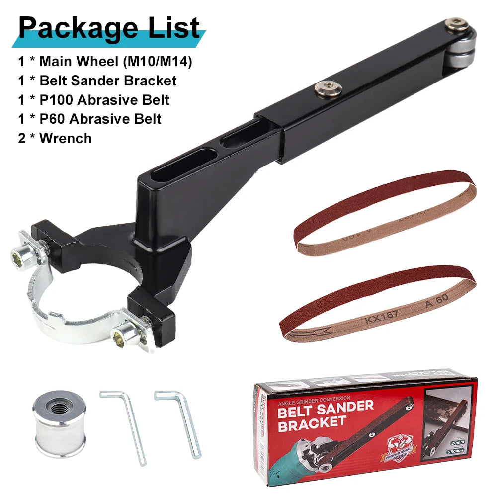 Angle Grinder to Belt Sander Adapter - Sanding Belt Attachment for Wood & Metal