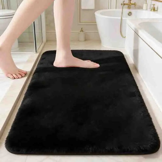 Ultra Soft Non-Slip Coral Velvet Bath Mat - Quick Dry Bathroom Rug