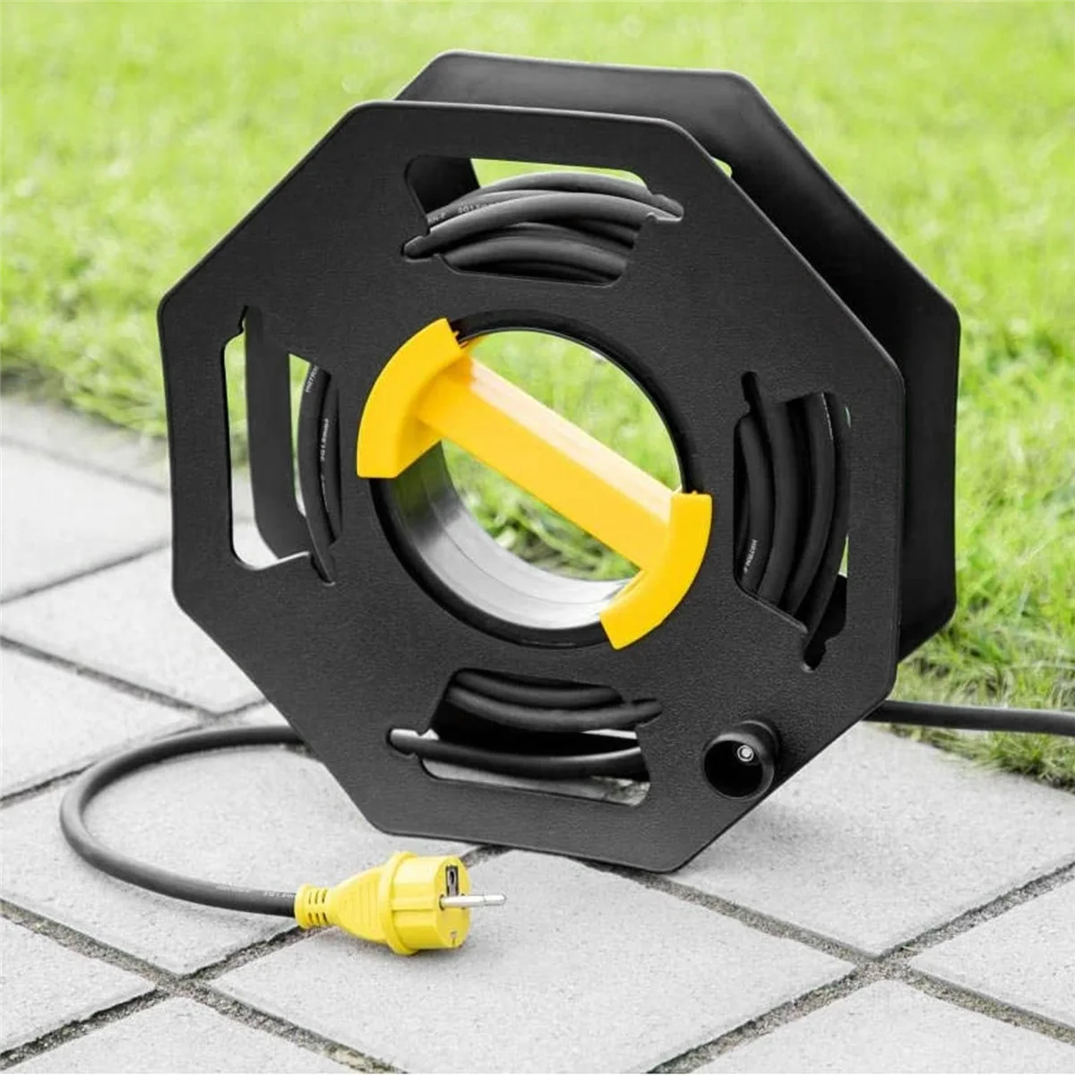 25M Heavy Duty Cable Tidy Reel - Portable Storage Stand for RV & Caravan - 1