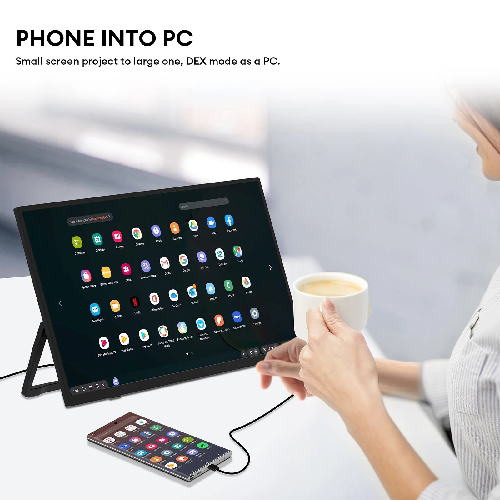 15.6" Ultra-Slim Portable Monitor FHD 1080P IPS 100% sRGB Laptop Second Screen - 4