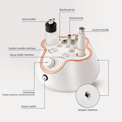 Professional 3-in-1 Diamond Microdermabrasion Facial Machine