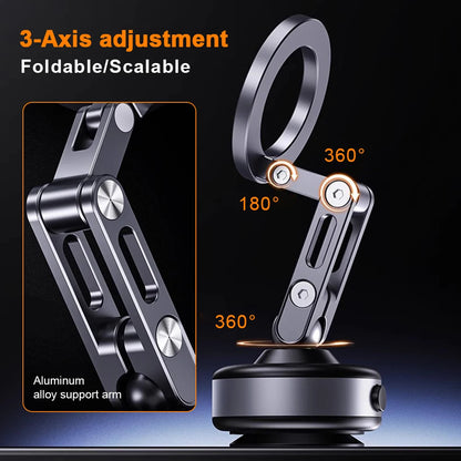 Foldable Magnetic Car Phone Holder with Electric Vacuum Suction Mount