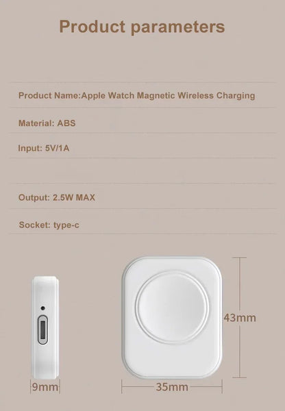 Portable Magnetic Wireless Fast Charger for All Apple Watch Series