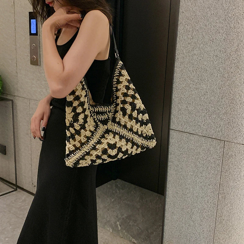 Luxury Woven Straw Beach Bag