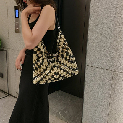 Luxury Woven Straw Beach Bag