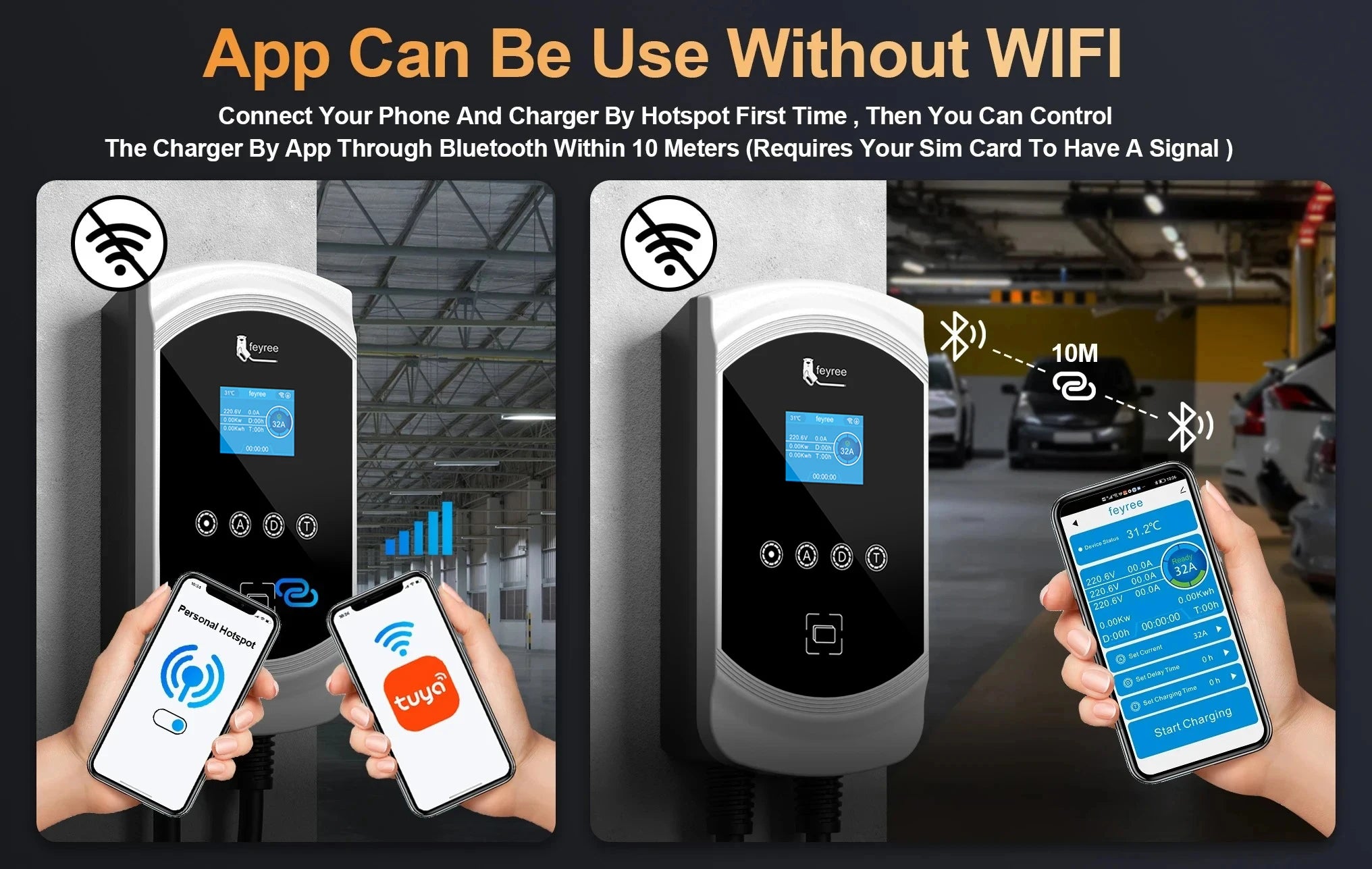 Smart EV Charging Wallbox - Adjustable 7KW/11KW/22KW Fast Charger with App - 15