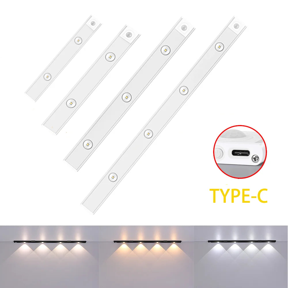 Ultra-Thin Motion Sensor Cabinet Light - Rechargeable Dimmable LED Under Counter Lighting