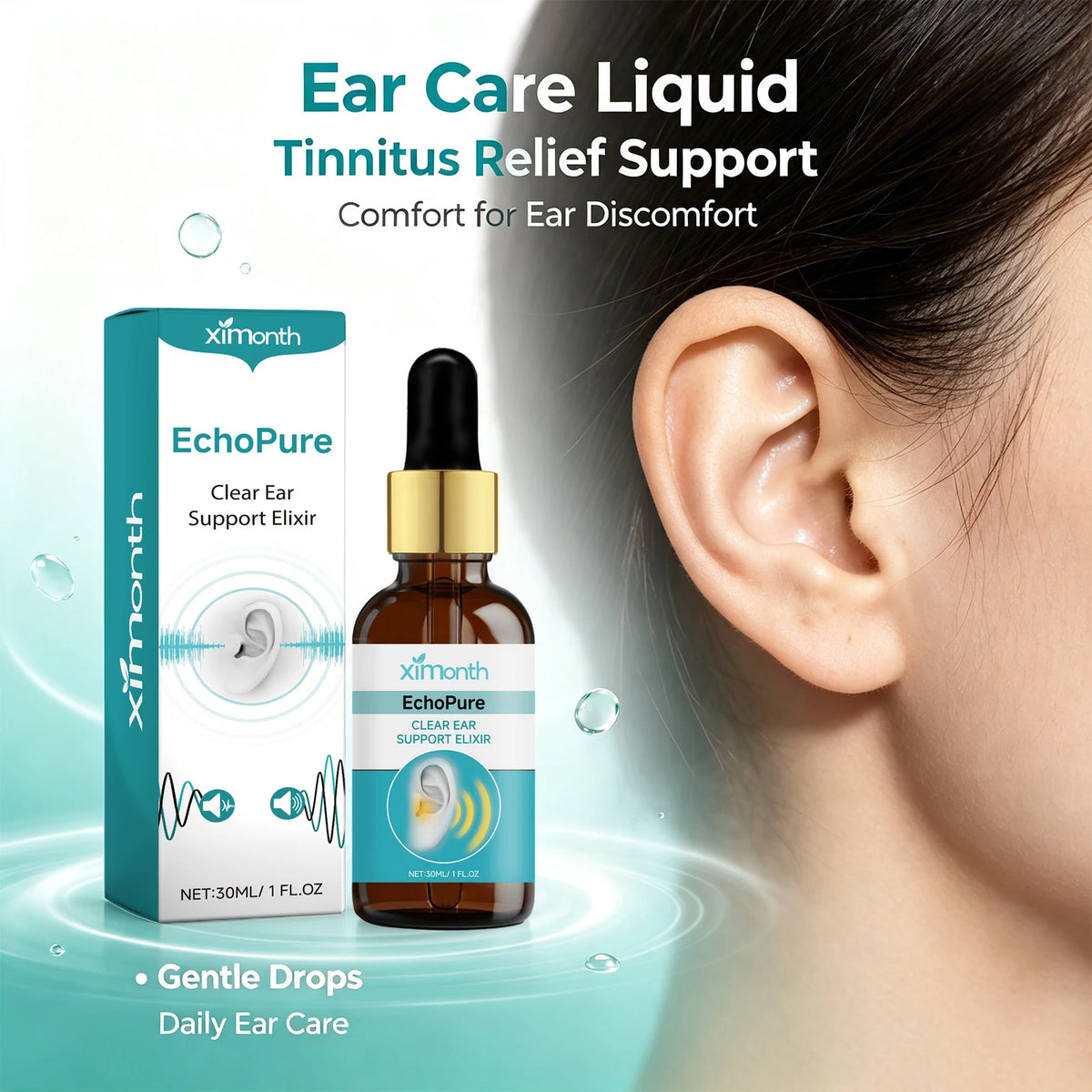 Ear Wax Removal Drops - Natural Tinnitus Relief & Ear Cleansing Liquid