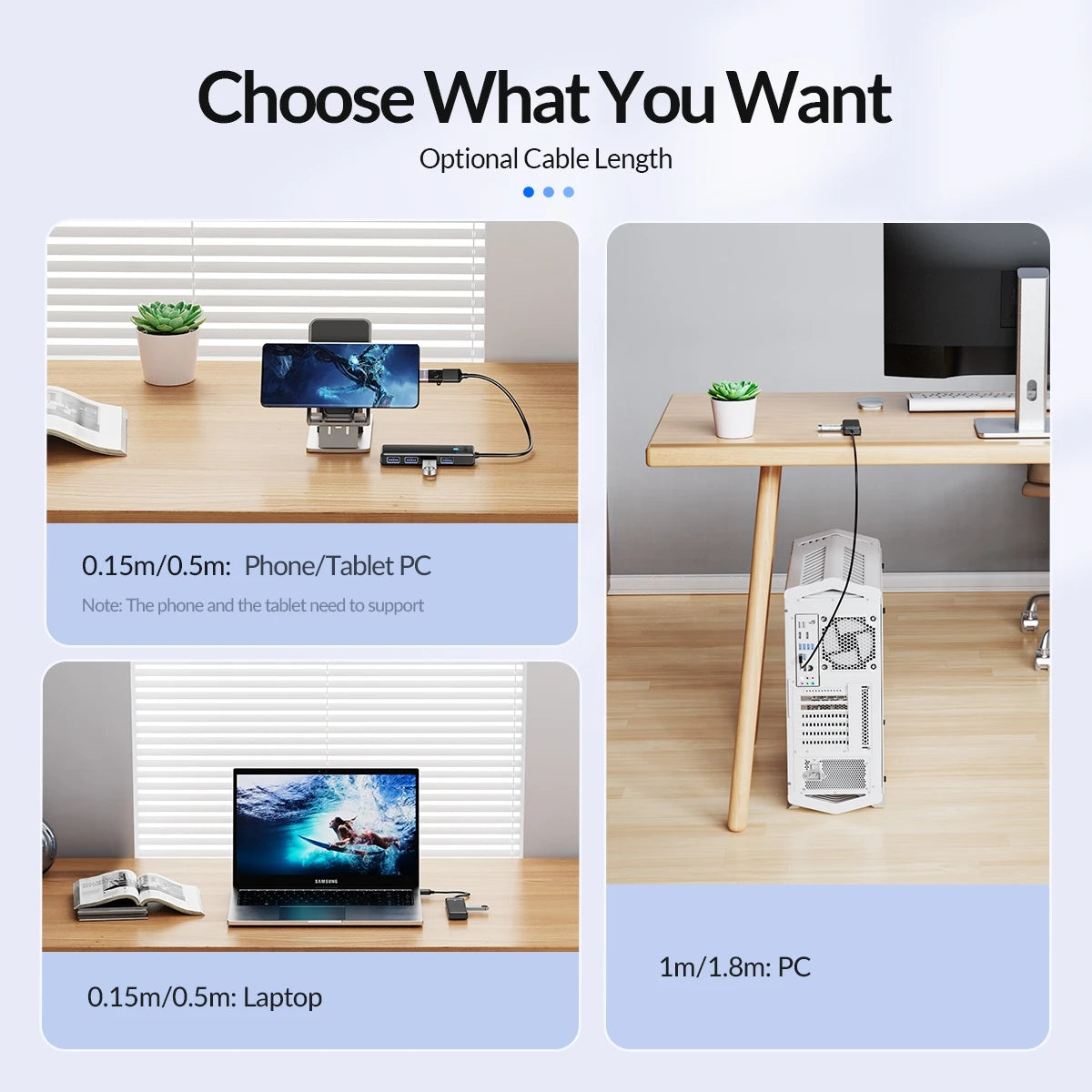 4-Port USB 3.0 Type-C Hub - Ultra-Slim High-Speed Data Expansion Adapter