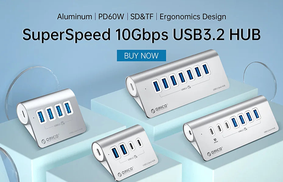 4-Port USB 3.0 Hub High-Speed Data Splitter for PC Laptop Desktop