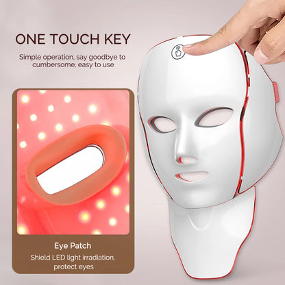 Wireless 7-Color LED Light Therapy Face & Neck Mask