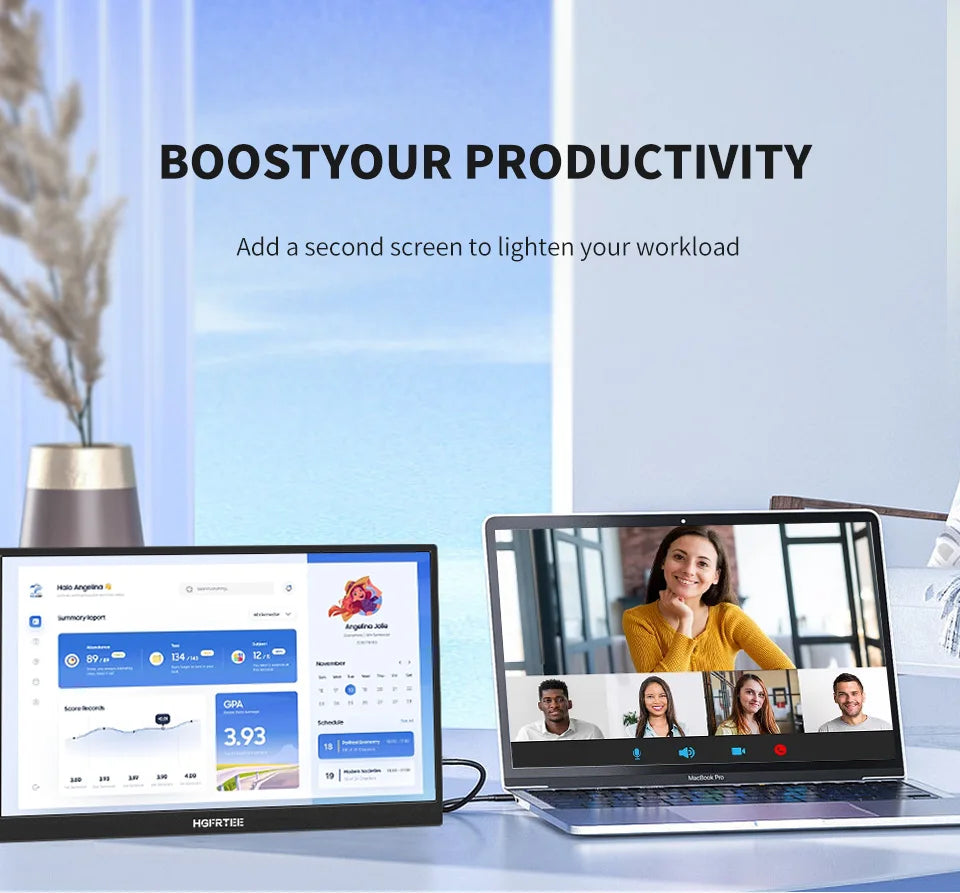 16" Portable Monitor 1920x1200 IPS FHD HDR10 Travel Display for Laptop - 16