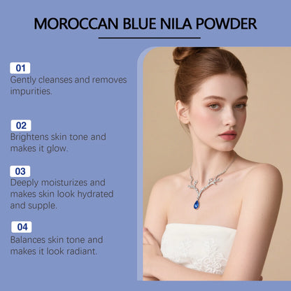 Moroccan Blue Nila Powder Face Mask – Brightening, Exfoliating & Deep Cleansing